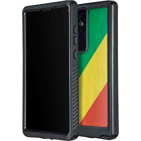 Republic of the Congo Flag Distressed Galaxy S24 Ultra Waterproof Case